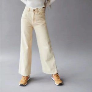 Urban Outfitters BDG High And Wide Leg Beige Pant Cream Tan Jeans Hi Rise 28.